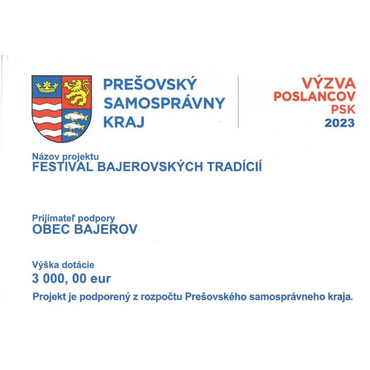 Podpora z PSK pre Festival bajerovských tradícií 18.6.2023