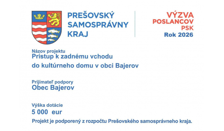 Výzva Poslancov PSK rok 2026