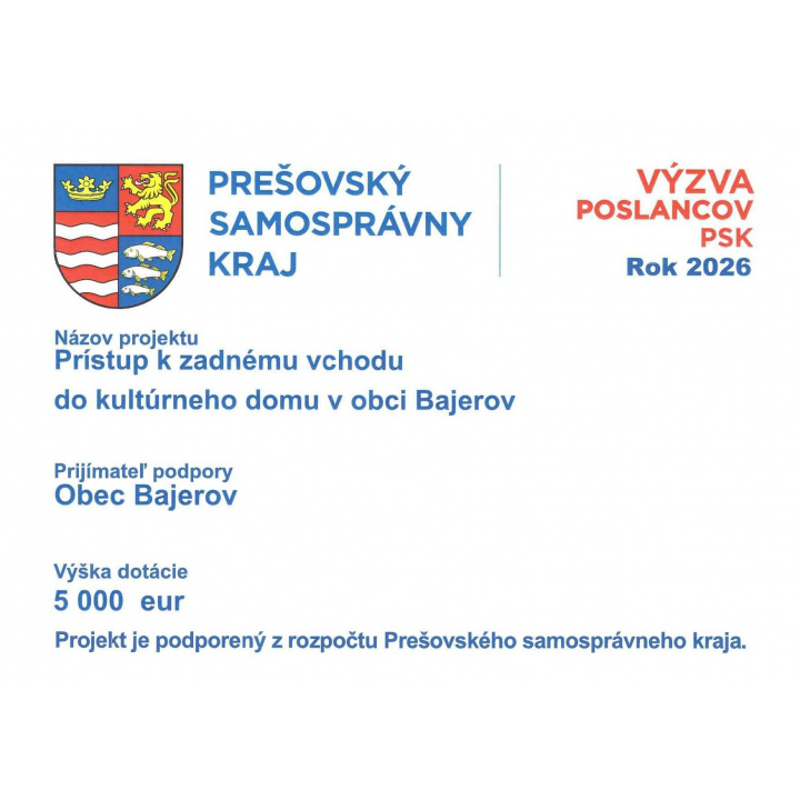 Výzva Poslancov PSK rok 2026